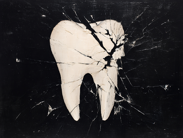 割れたセラミックの歯のイメージ