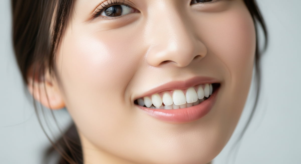 ホワイトニングを続けて白い歯を維持する女性